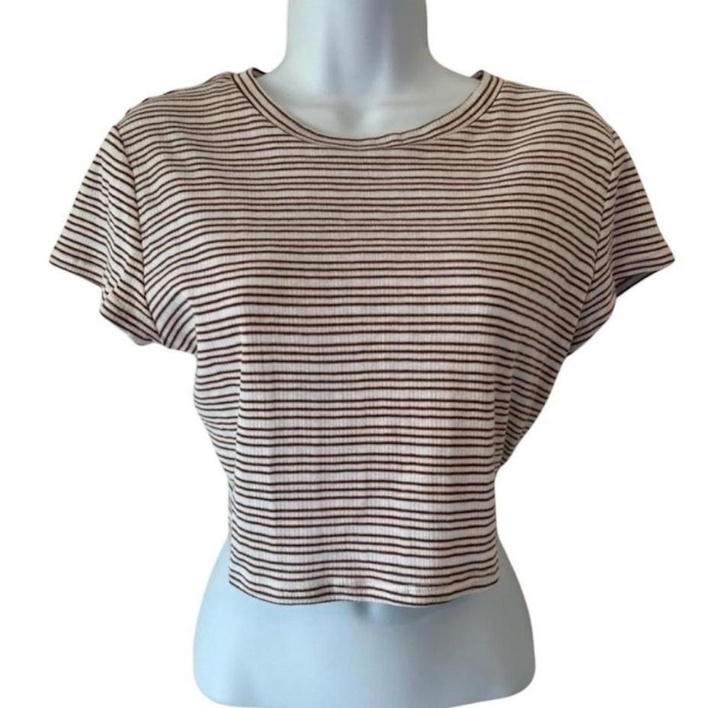 90s Style Striped Grunge Skater Derek Heart Crop Top